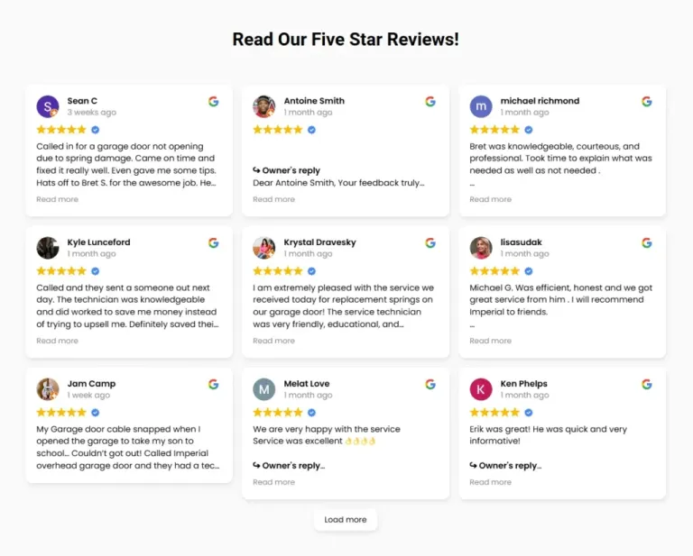 imperial garage door repair - reviews