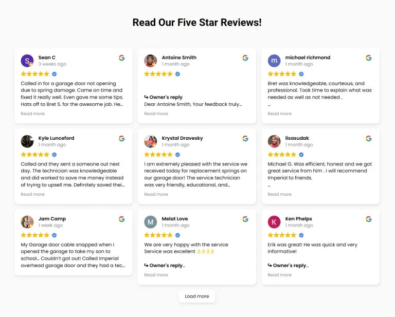 imperial garage door repair - reviews